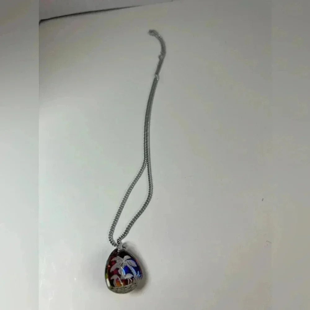 Vintage German Glass Intaglio Pendant Necklace - Picture 2 of 6